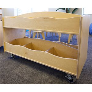 Natural Pod-PACIFIC Caddy-Double-6 Compartments-Casters-47"W x 23"D x 28"H